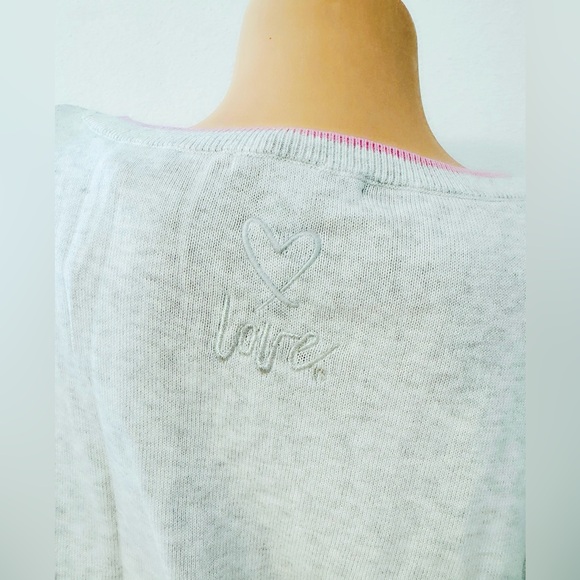 Victoria's Secret Pajama Crew Sweater Top & Satin Pants Stripes Pink - Picture 8 of 9